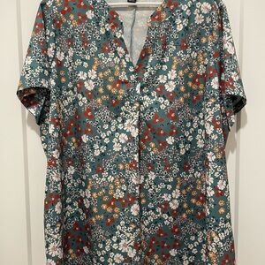 SHEIN Floral Short Sleeve Blouse